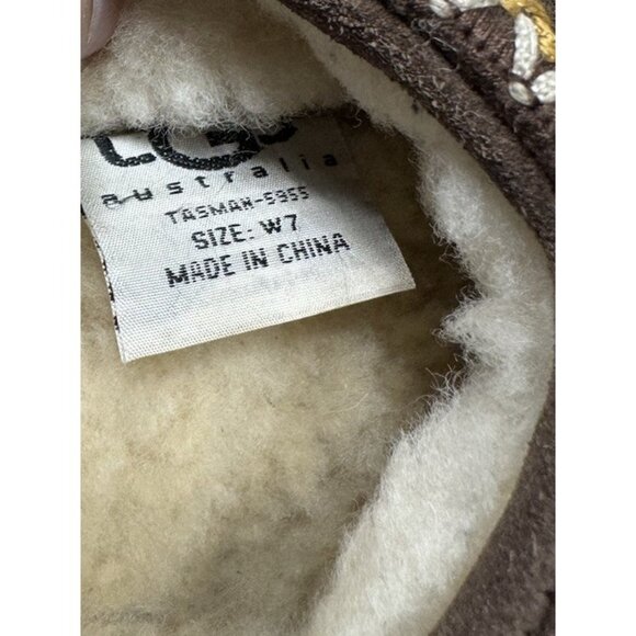 UGG Women's Tasman Slipper Chocolate Size 7 Brown Suede Slippers 5955 - Picture 7 of 8